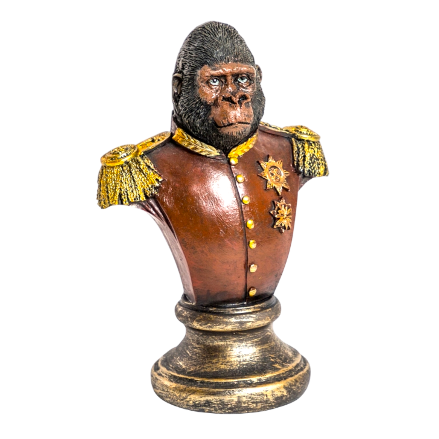 Gorilla Officer Bust Steampunk Military Animal Figure Regency Home Ornament