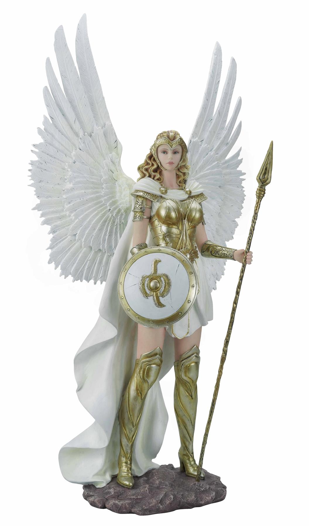 Guardian Angel Figurine 67cm Fantasy Winged Warrior Goddess Resin Statue