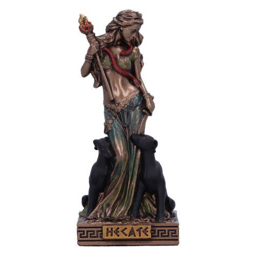 Hecate Goddess of Witchcraft Statue Bronze Pagan Figurine Triple Moon Statue