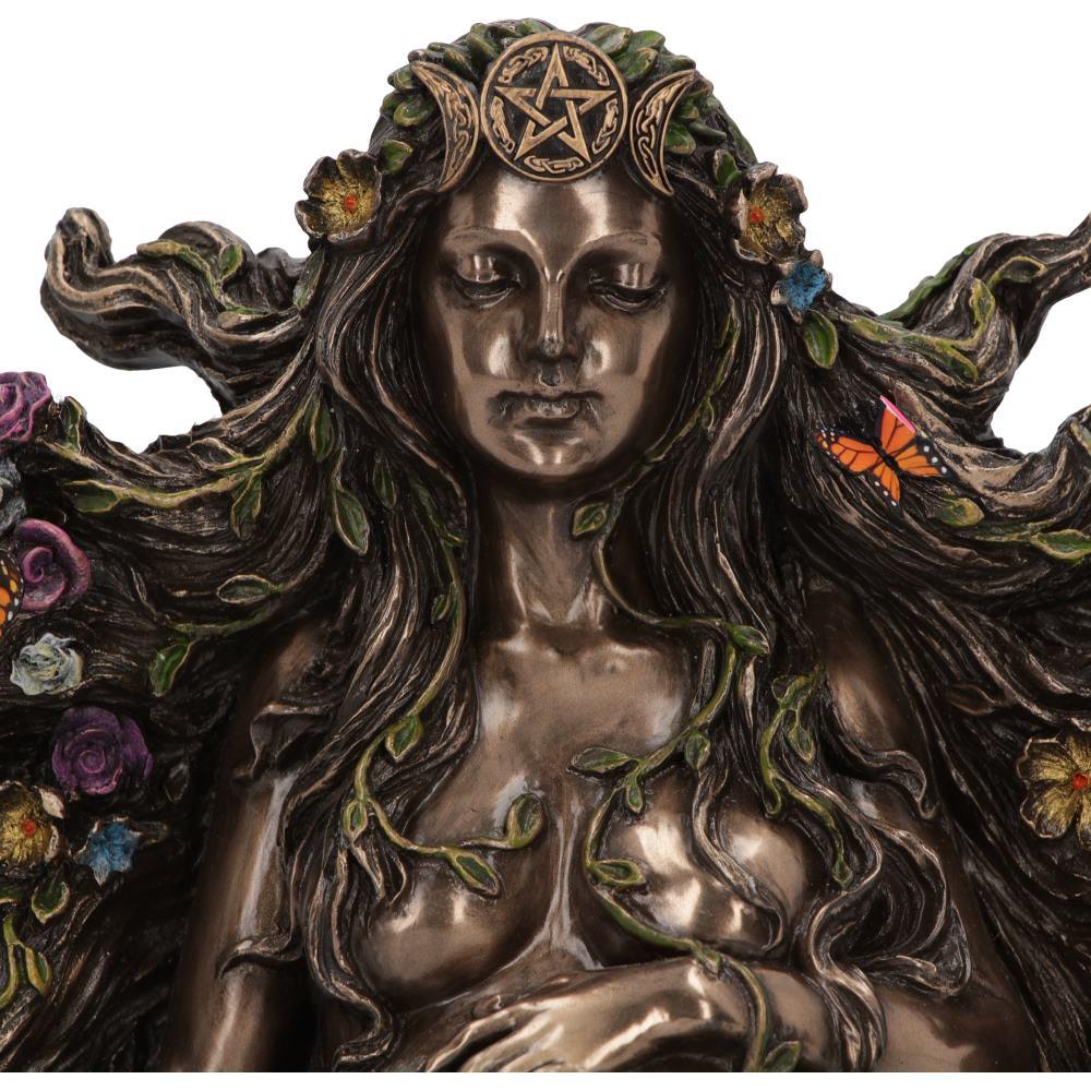 Gaea Mother Earth Goddess Bronze Figurine Pagan Wiccan Nature Spirit Statue