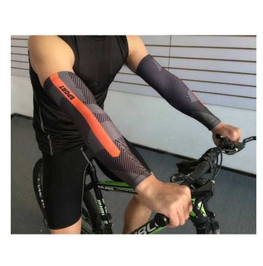 Cycling sports armband elbow men's breathable sunscreen silicone non-slip long sports armband elbow pads