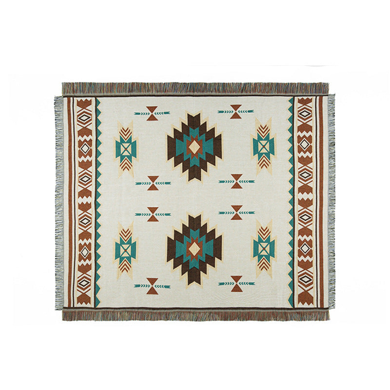Bohemian Knitted Throw Thread Blanket on the Bed Sofa Plaid