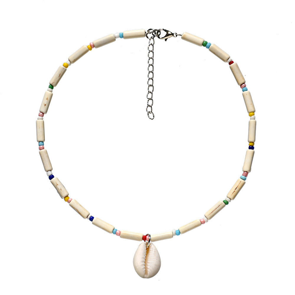 Bohemian Handmade Long Vintage Wooden Beads Crystal Turquoise Sweater Necklace