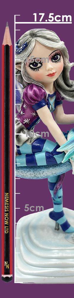 Mystical Winter Fairy Figurine & Dragon Crescent Moon Fantasy Gothic Ornament