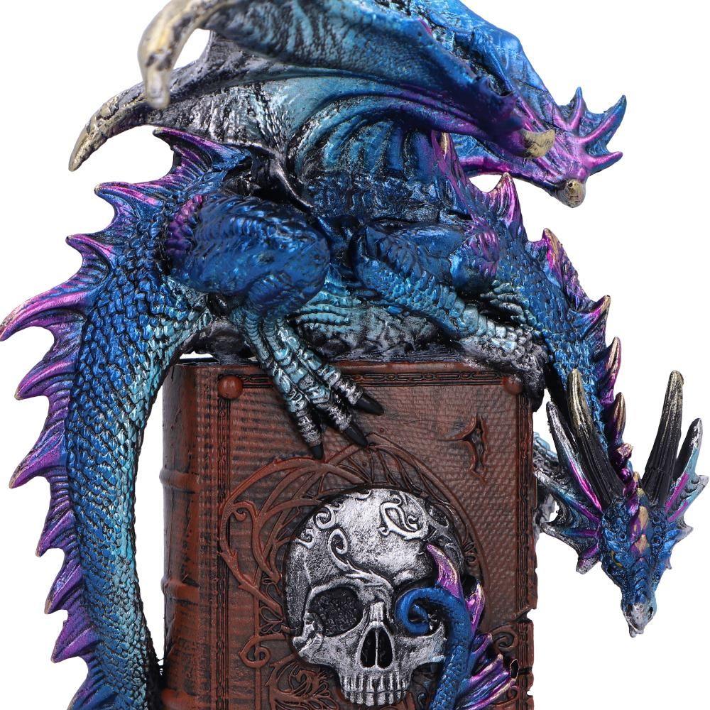 Dragon and Skull Book Figurine – Unique Gothic Fantasy Resin Ornament