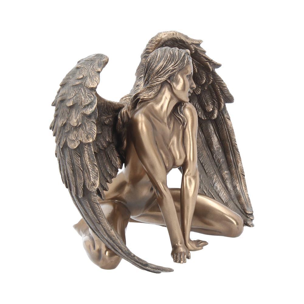 Bronze Angel Nude Figurine Gothic Fallen Angel Statue Sensual Winged Sculpture