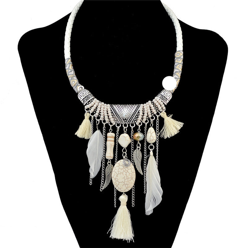 Bohemian feather necklace