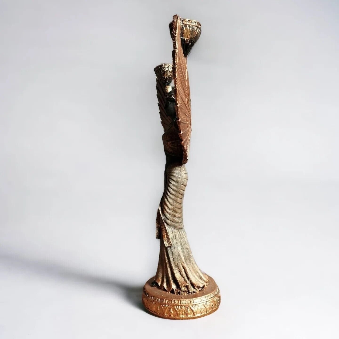 Egyptian Goddess Candle Holder - Winged Isis Statue, Antique Bronze Finish, Elegant Home Decor for Spiritual and Mystical Ambiance