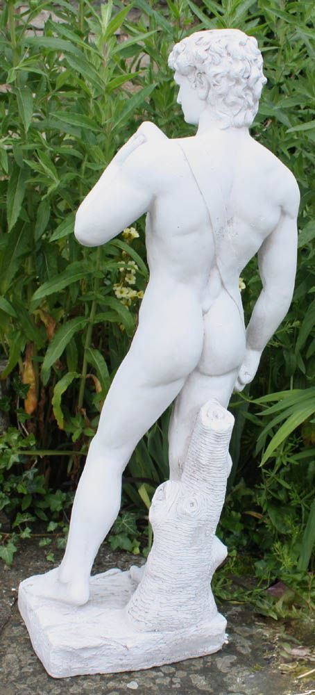Elegant Garden Statue Michelangelo’s David - Durable Weathered Stone Effect Ornament