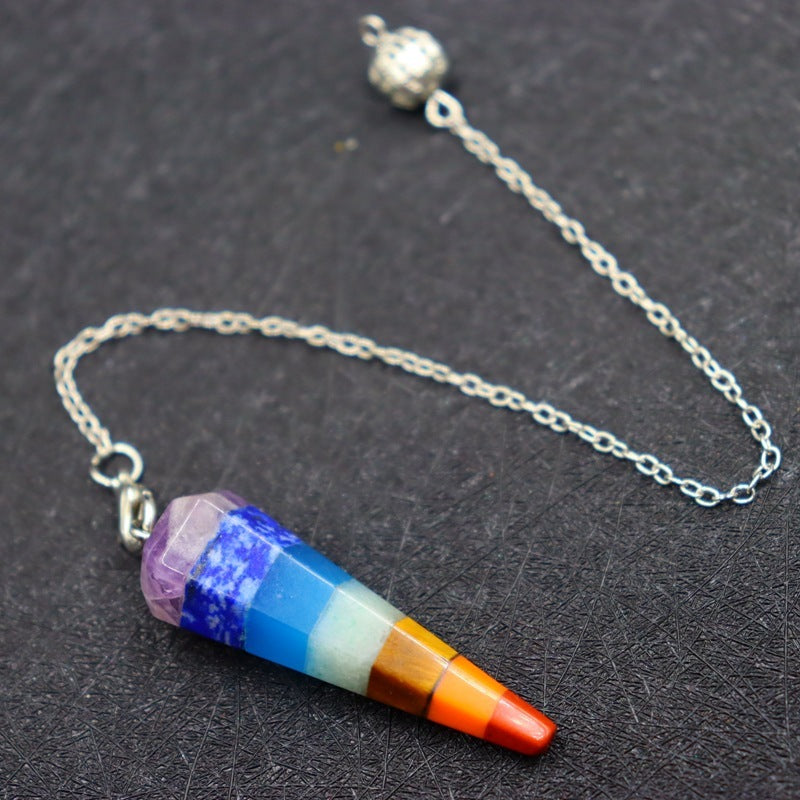 Rock Crystal Hexagonal Pillar Cone Pendulum Pendant Female