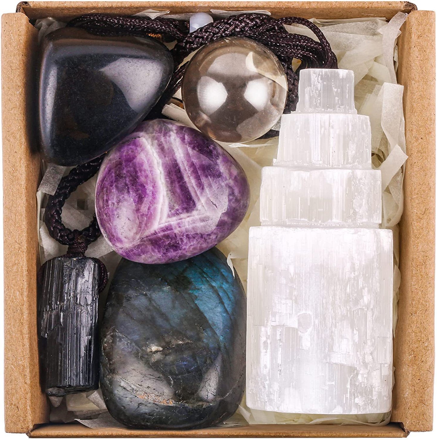 23 Piece Natural Crystal Stone Set Gift Box
