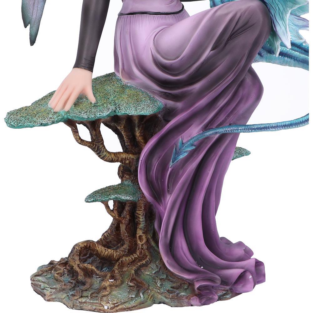 Majestic spring Fairy & Dragon Gothic Statue Fantasy Art Figurine Mythical Sculpture