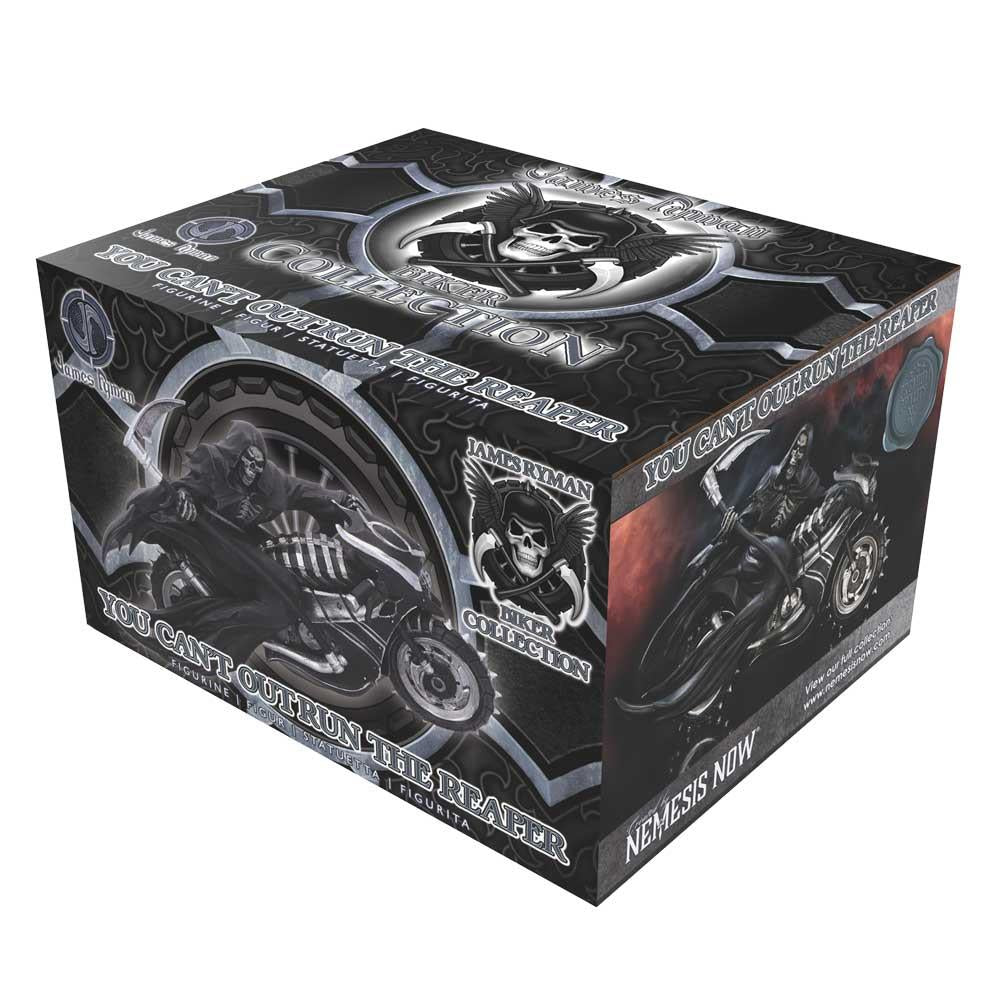 JR Grim Reaper on Motorcycle Figurine Gothic Biker Skull Statue Skeleton Horror Gift