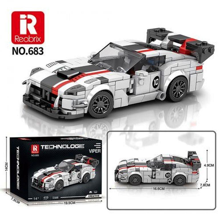 Reobrix Racing Car Construction Block Set Sports Vehicle Model Toy Gift 419 Pieces