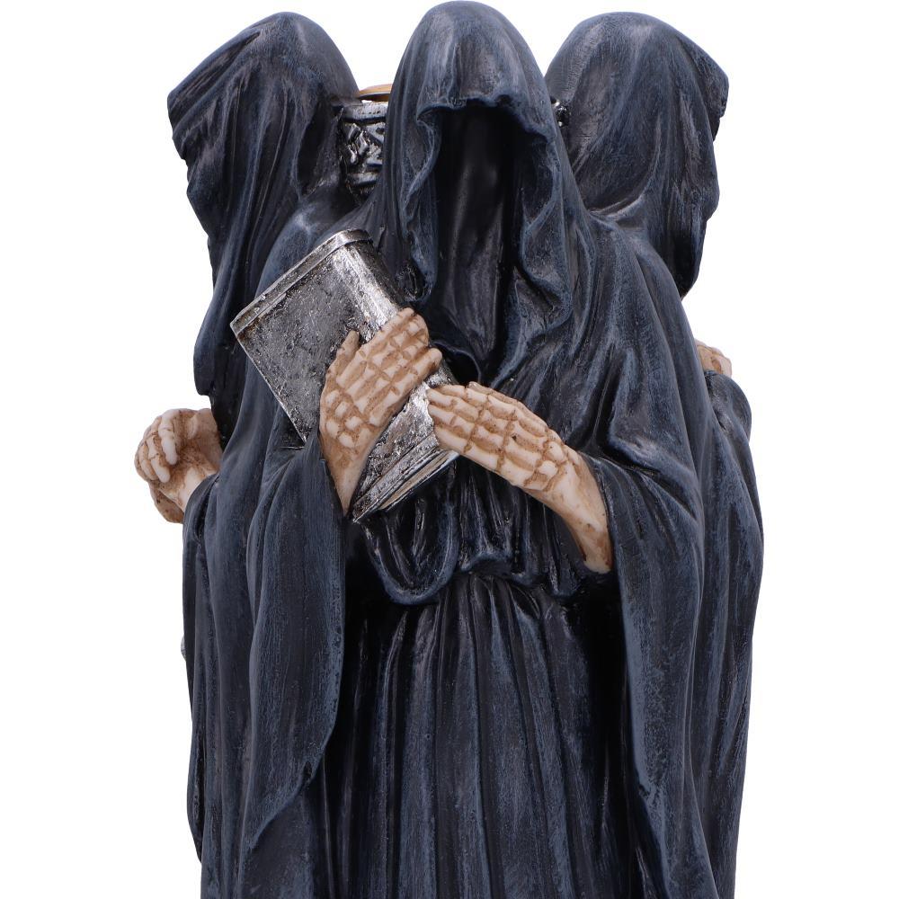 Dark Mystic Candle Holder Gothic Hooded Figures Ornament Fantasy Skull Sword