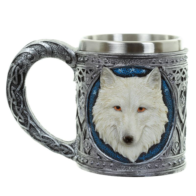 Collectable Decorative Wolf Tankard Fantasy Home Decor Gothic Table Ornament