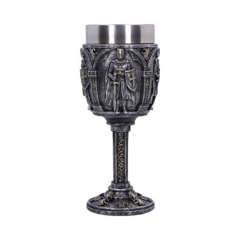 Gallant Knight Goblet - Medieval Resin & Stainless Steel Templar Chalice, Gothic Decor Drinkware