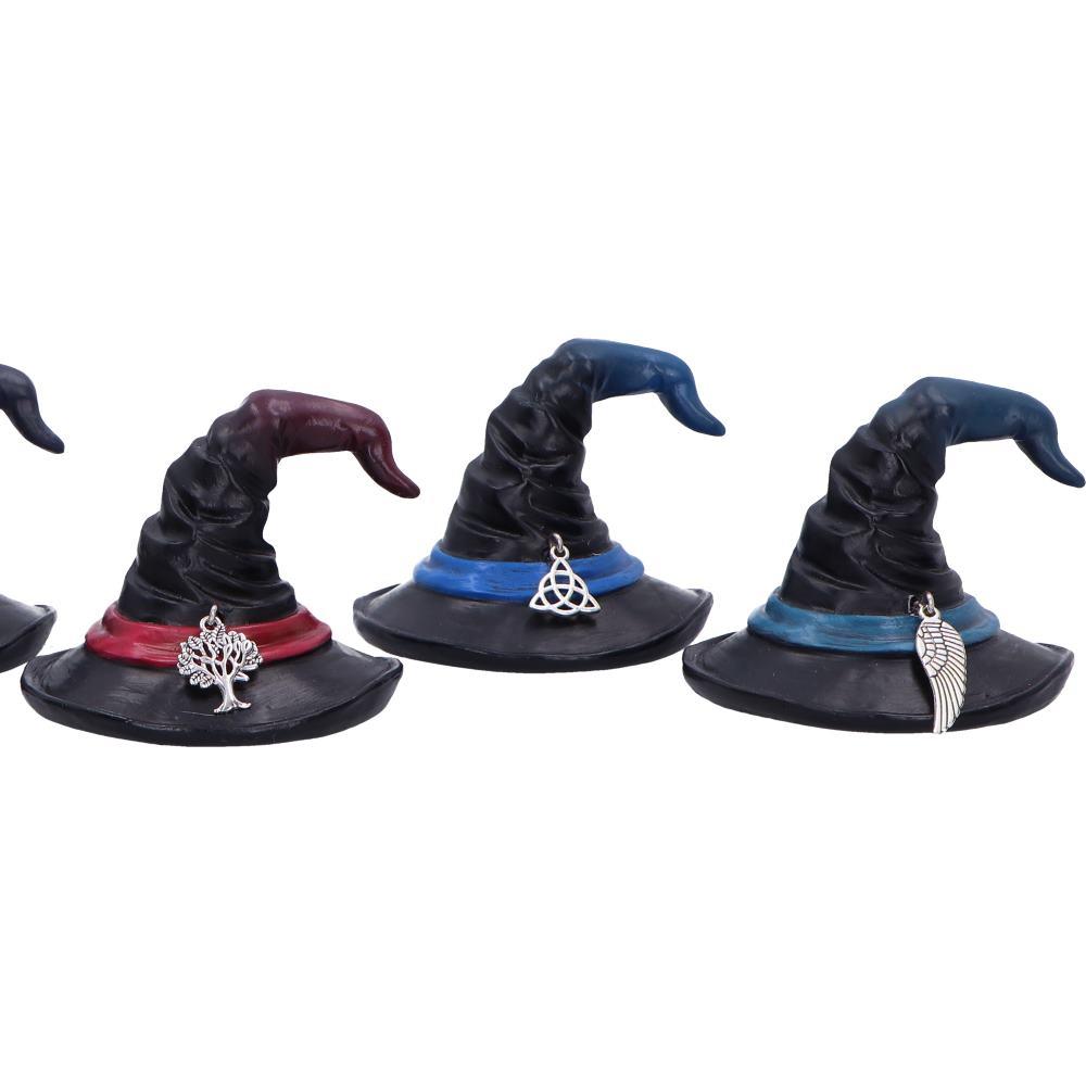 Positive Energy Witch’s Hats Set of 6 Miniature Wiccan Ornaments Spiritual Decor