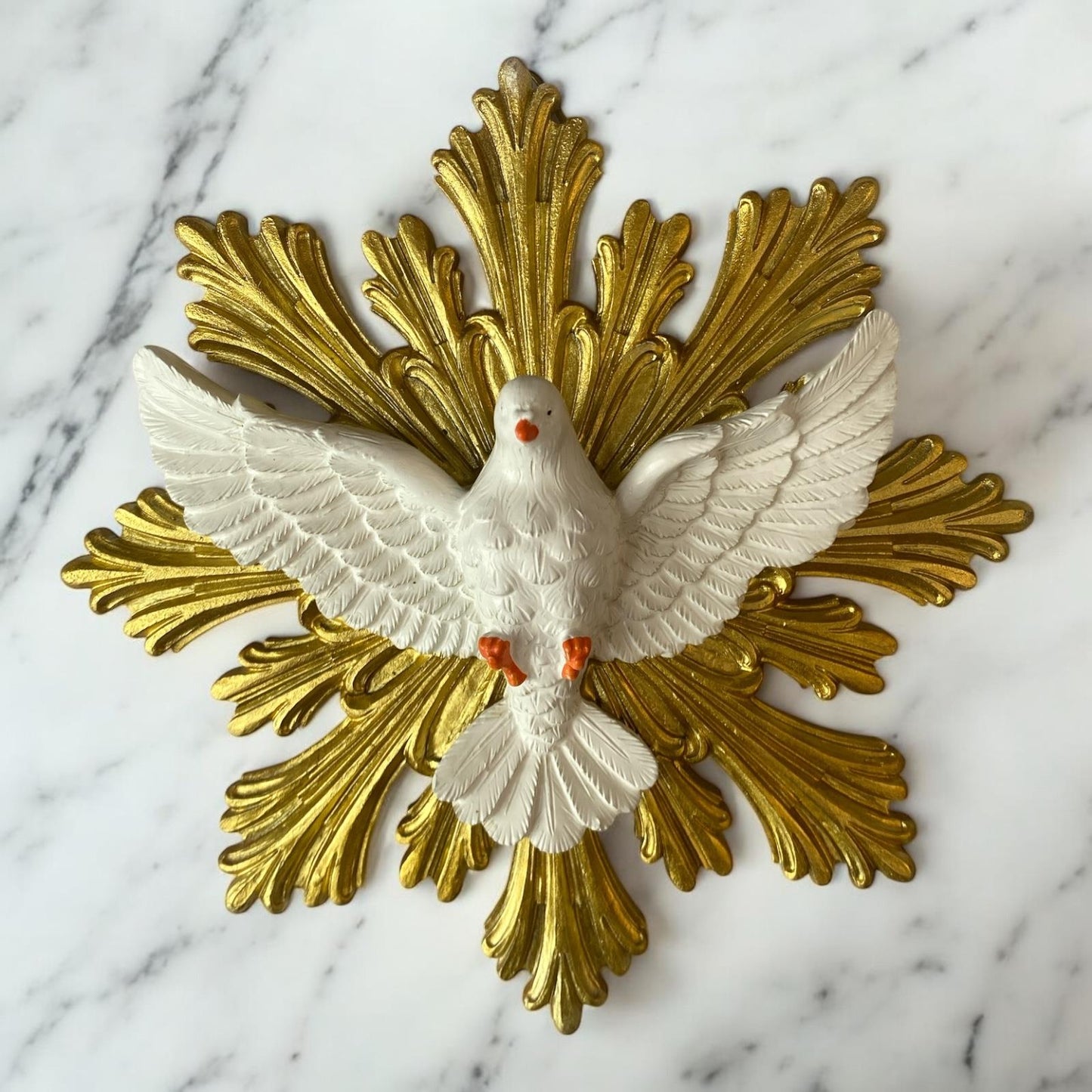 Holy Spirit Wall Plaque White Dove Religious Resin Ornament Catholic Christian Decor