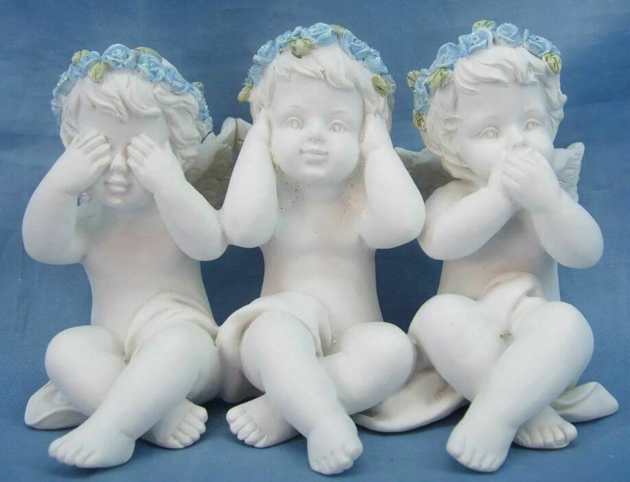 Three Wise Guardian Angel Figurine Cherubs Statue Ornament Sculpture Gift-Osiris Craftworks