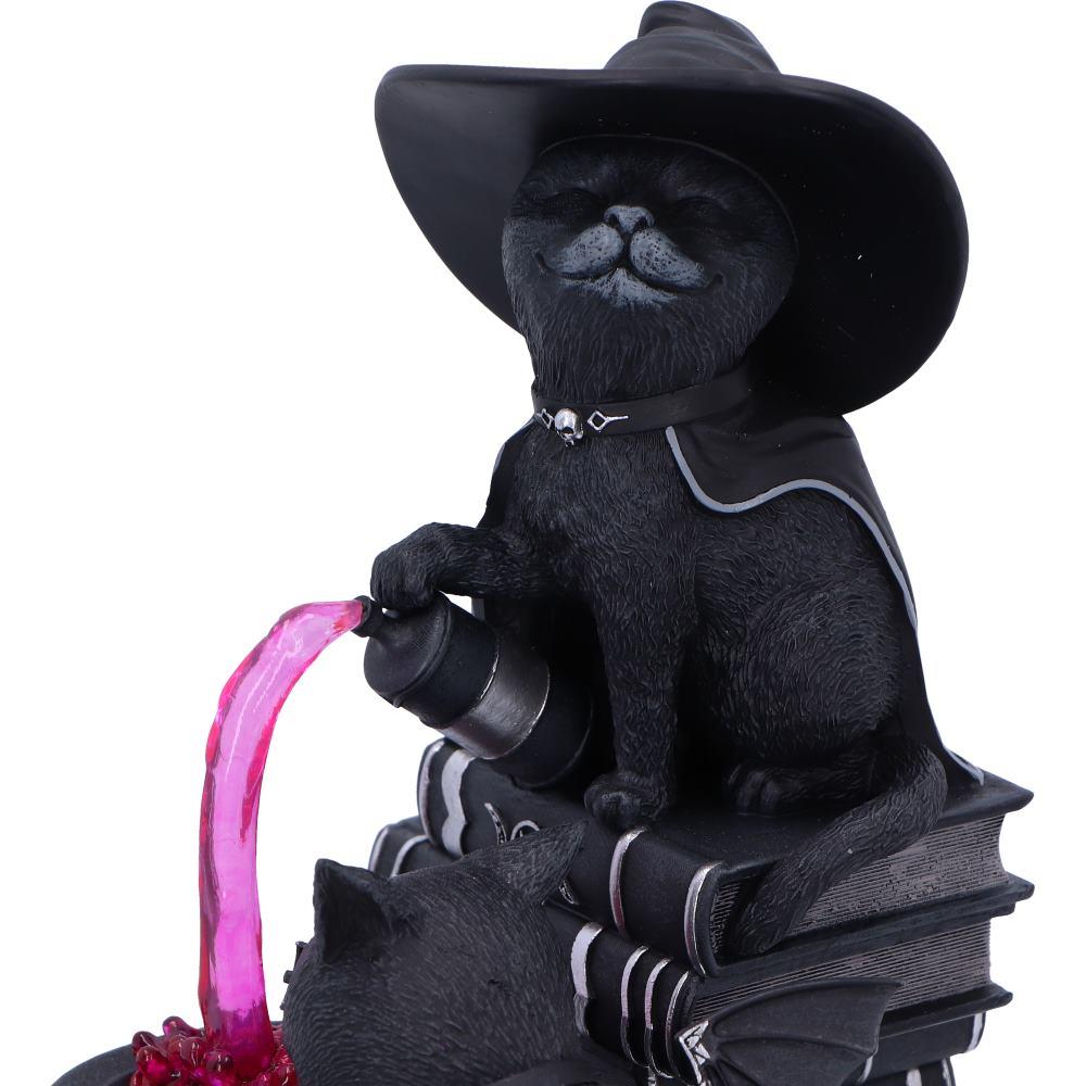 Gothic Curious Cauldron Figurine Cult Cuties Cats Brewing Magic Occult Ornament