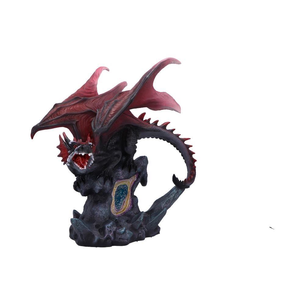 Majestic Fantasy Dragon Figurine with LED Light Up Base Mystical Crystal Core Art Decor