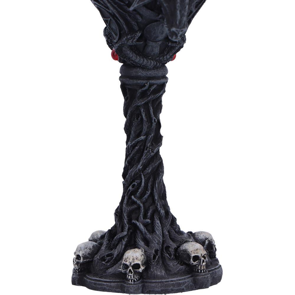 Dark Gothic Baphomet Goblet Occult Chalice Wine Vasal with Pentagram & Skulls