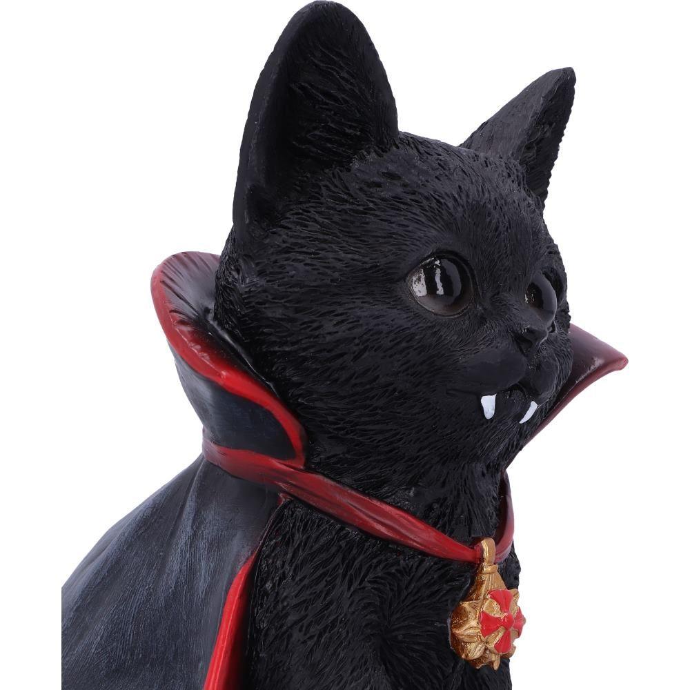 Gothic Vampire Black Cat Figurine Halloween Collectible Spooky Home Decor Ornament