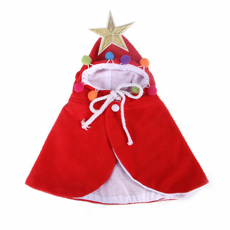 Christmas Tree Cat Hoodie - Festive Pet Costume with Pom-Poms & Star, Soft Fleece Holiday Outfit for Cats and Small Dogs-Osiris Craftworks