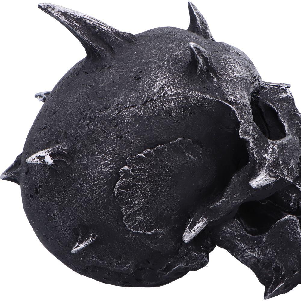 Gothic Spiked Demon Skull Figurine Fanged Horror Decor Halloween Scary Statue