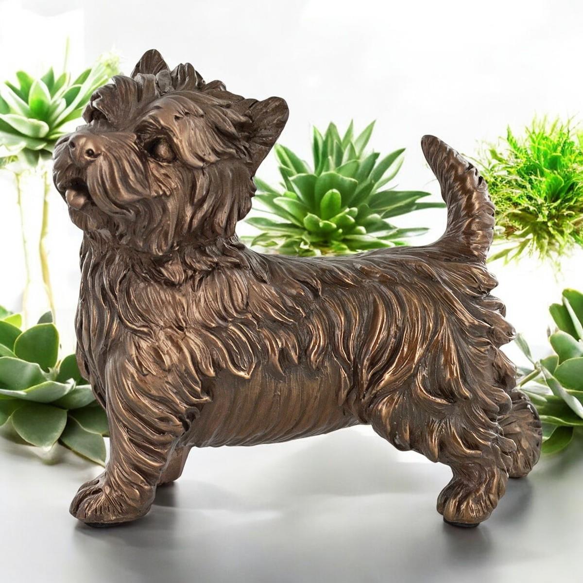Westie Dog Statue with Bronze Finish Pet Decor Gift
