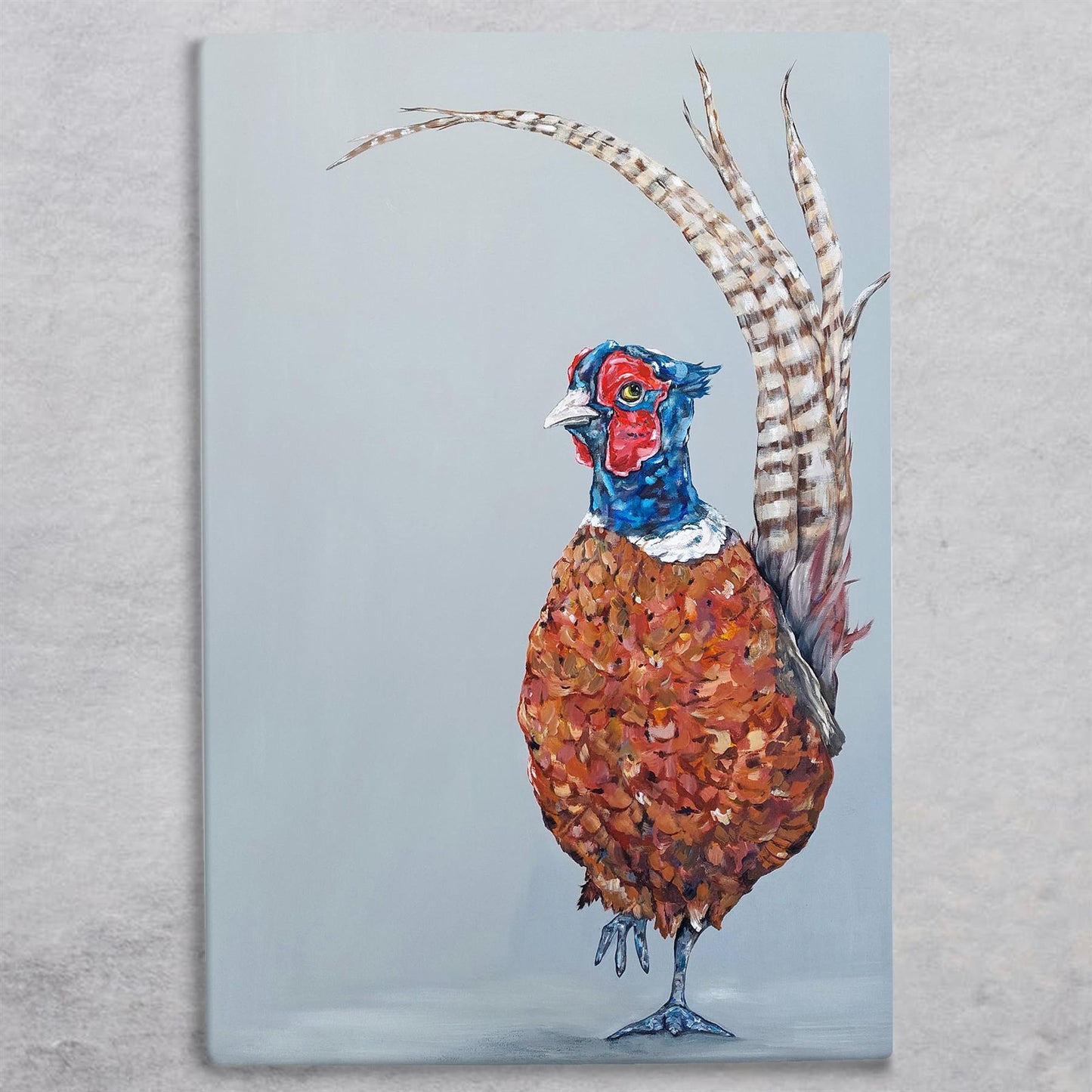 OH PLUCK IT Ceramic Art Tile by Sam Fenner 30x20 cm – Ready to Hang, Quirky Pheasant Design, Unique Home Decor Gift