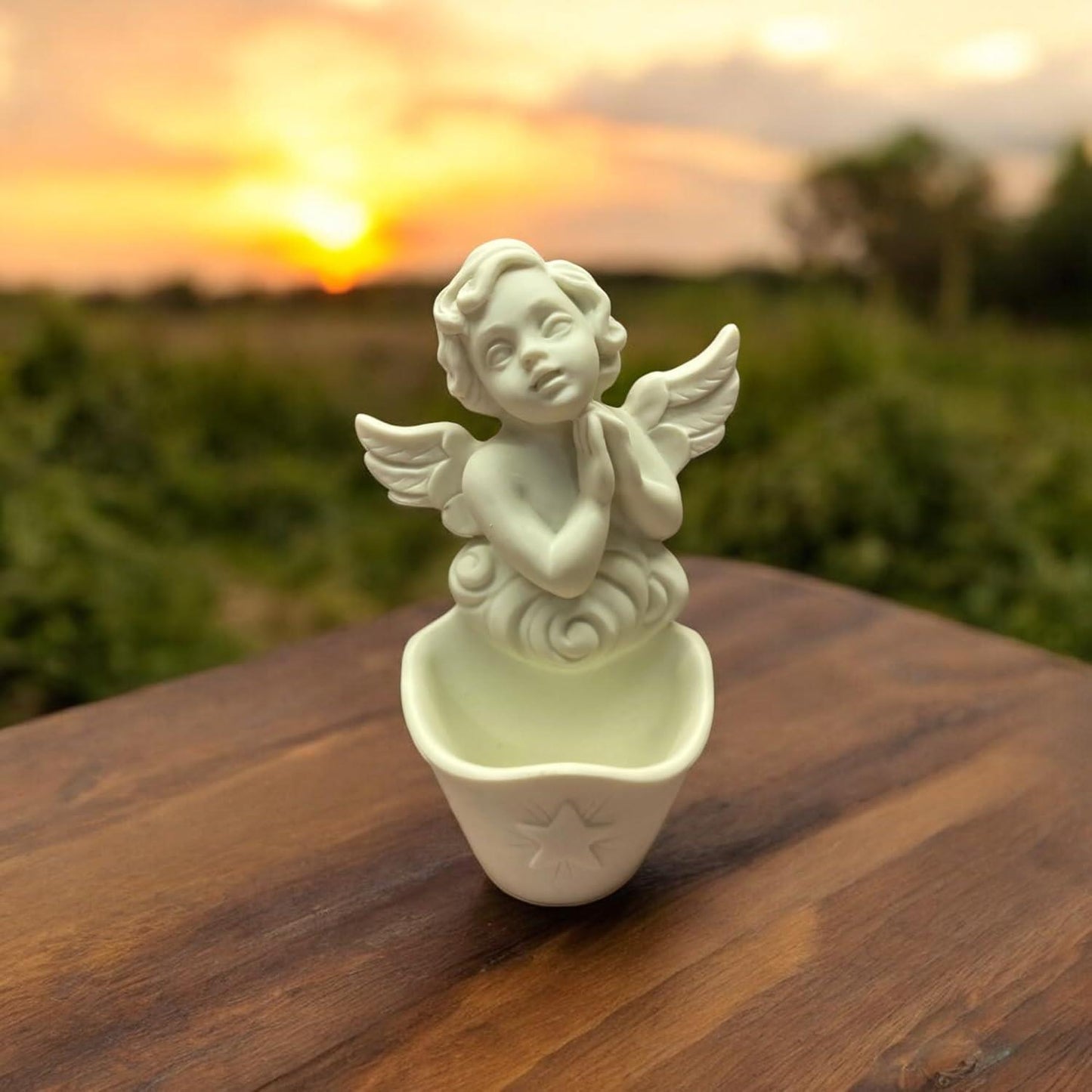 Angel Water Font – Handcrafted Resin Wall Decor