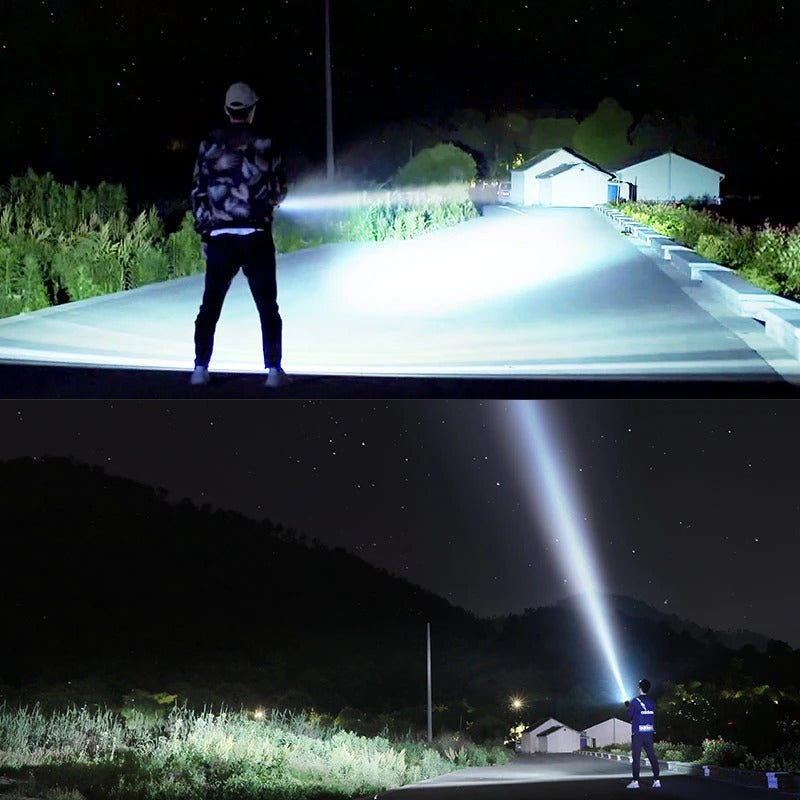 Strong Flashlight Focusing Led Light Rechargeable Super Bright LED Outdoor Xenon Lamp