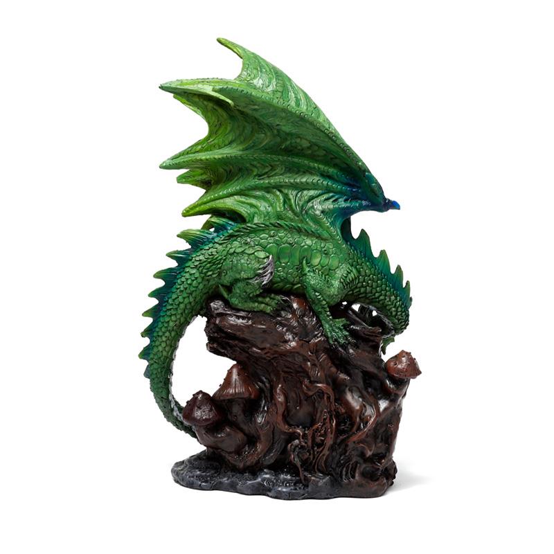Gothic Green Dragon Figurine - Hand-Painted Resin Fantasy Collectible Decor