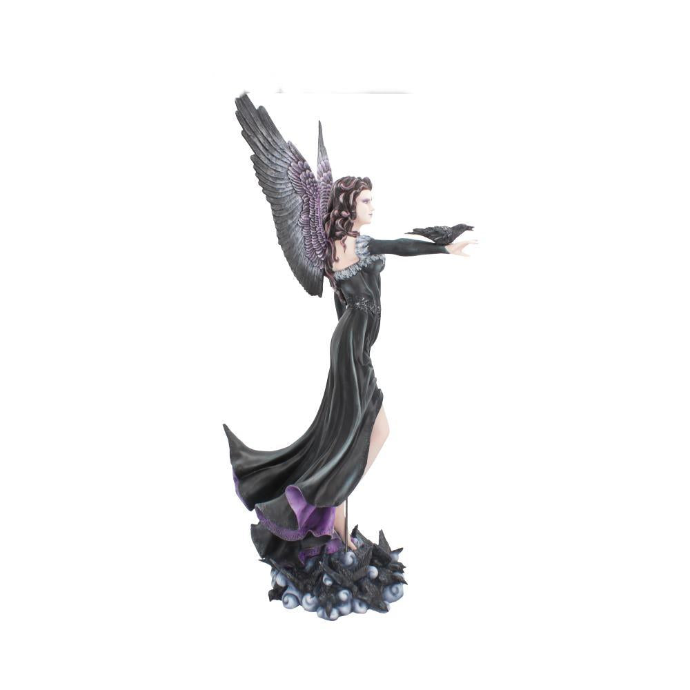 Raven Fairy Queen Figurine Gothic Fantasy Statue Winged Sorceress Ornament