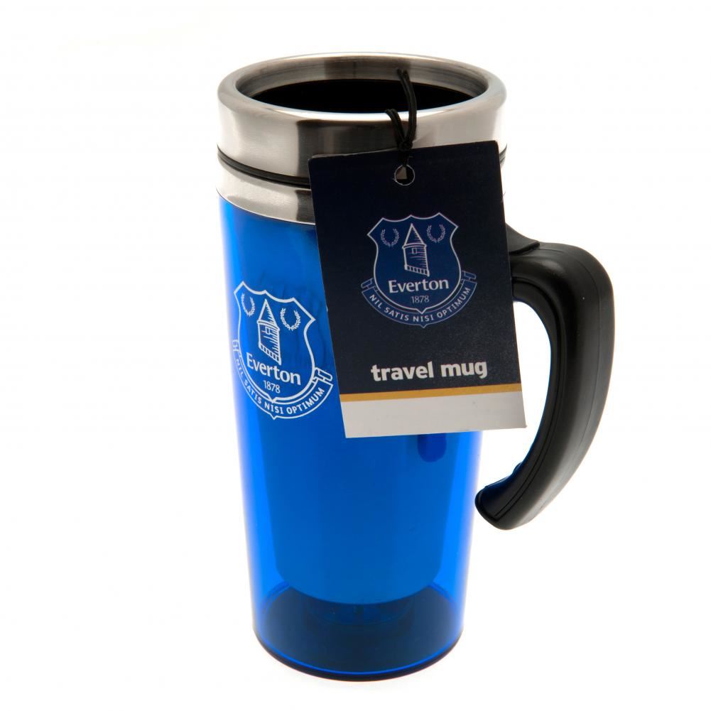Everton FC Travel Mug - Official Football Merchandise | Stainless Steel Insulated Handled Coffee Cup | Gift for Fans