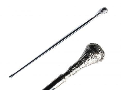 Gothic Silver Tip Costume Cane 95cm | Cosplay Staff LARP Prop for Theatre or Display