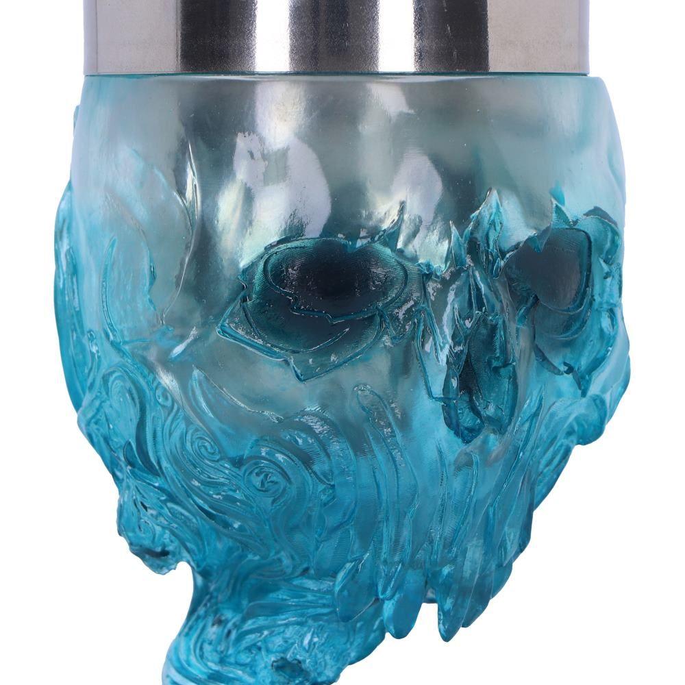 Clear Blue Skull Goblet Fantasy Cup Chalice Gothic & Occult Drinkware Ideal Gift
