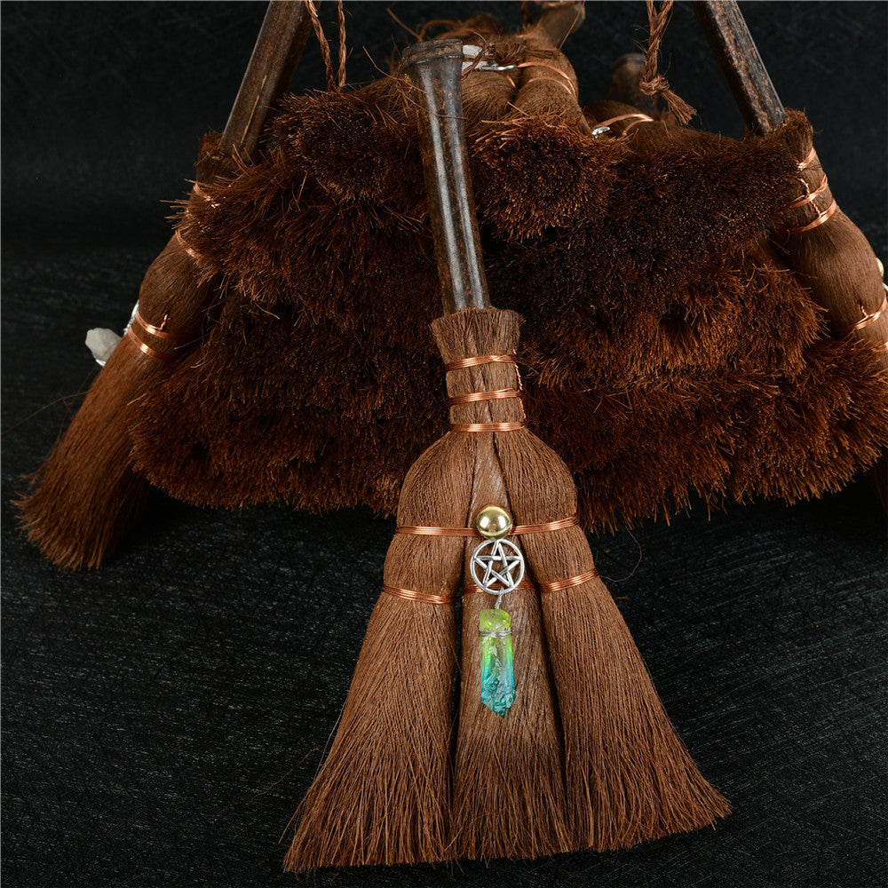 Car Pendant Witch Mini Crystal Pendant Broom