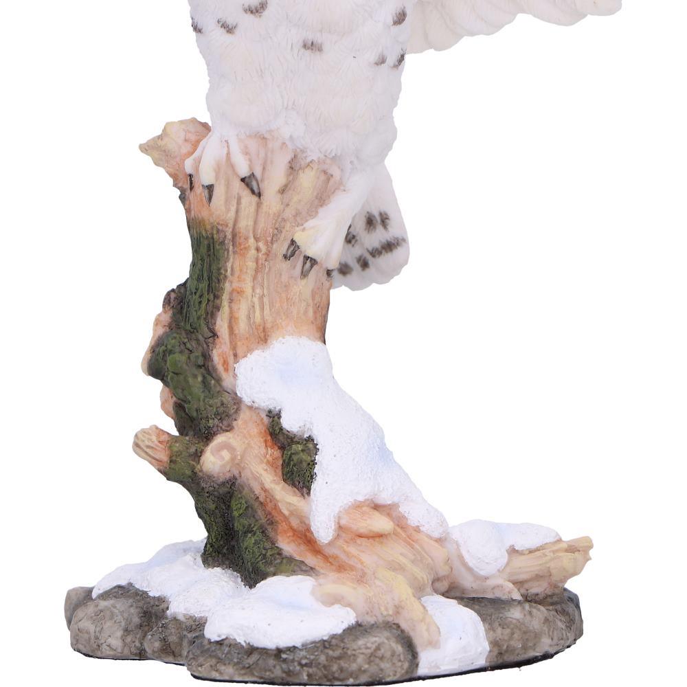 Majestic Snowy Owl Figurine Winter Scene Sculpture Wildlife Statue Art Decor Gift