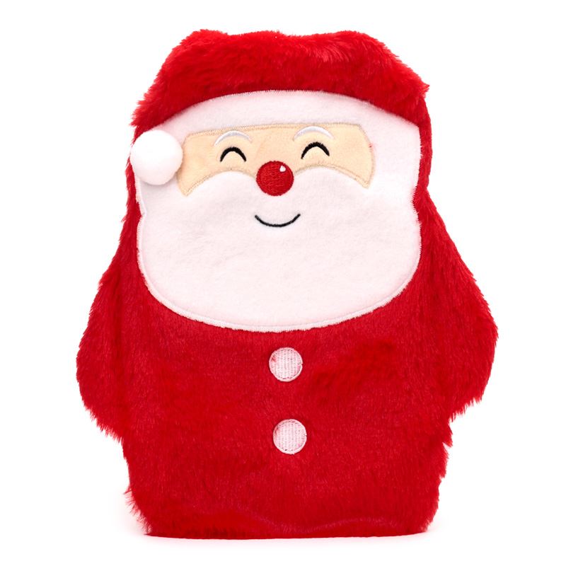 Cold Weather Hot Water Bottle with Plush Cover - Christmas Santa Back Pain Relief Cramps