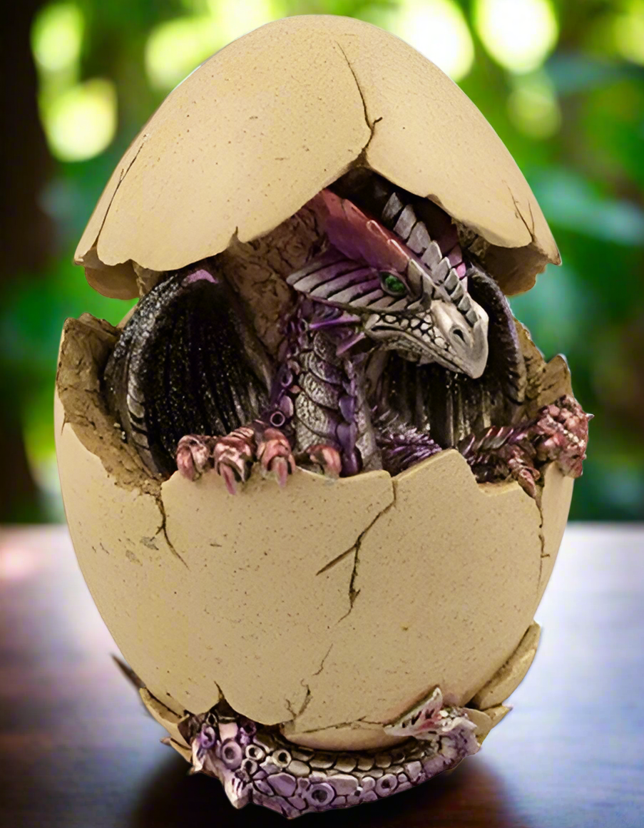 Novelty Hatchling Purple Dragon Egg with Colour Changing LED Light