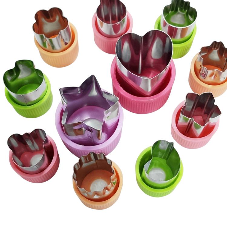 Stainless Steel Irregular Biscuit Mold Fruit Begetable Cutting Mold, 12pcs / Set Orange, 12pcs / Set Pink, 12pcs / Set Red, 12pcs / Set Yellow, 12pcs / Set Blue, 12pcs / Set Green, 12pcs / Set Purple, 12pcs / Set Random Color, 11pcs / Set Random Color