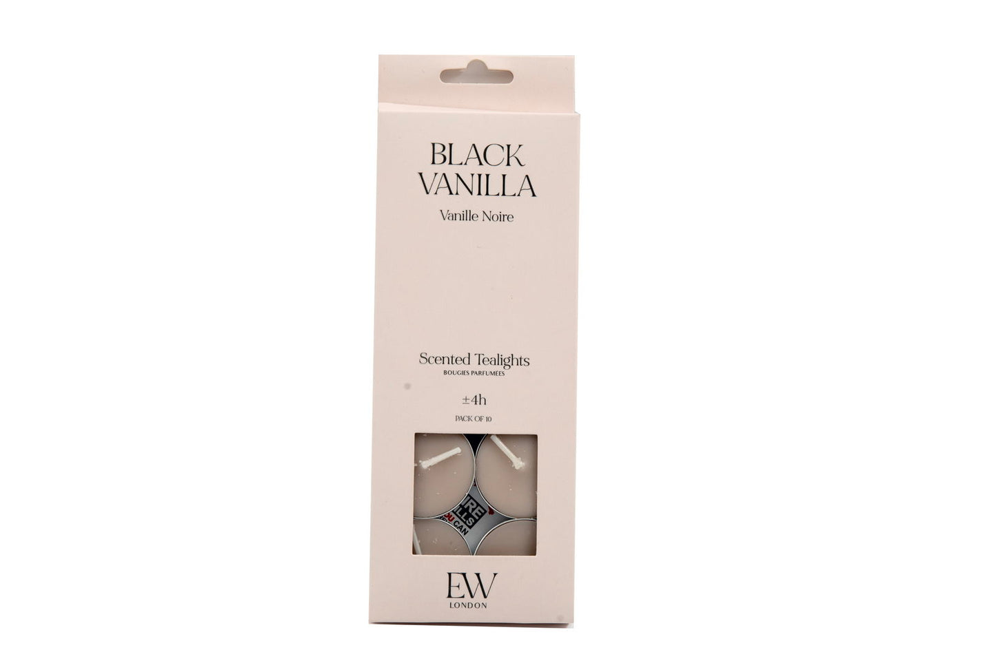 Black Vanilla Scented Tealights 10 Pack