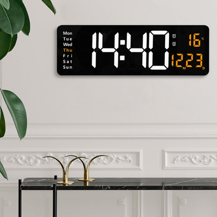 6626 Living Room Wall-Mounted Large Screen Display LED Digital Clock, 16 Inch Orange Temperature, 16 Inch Green Temperature, 16 Inch White Temperature