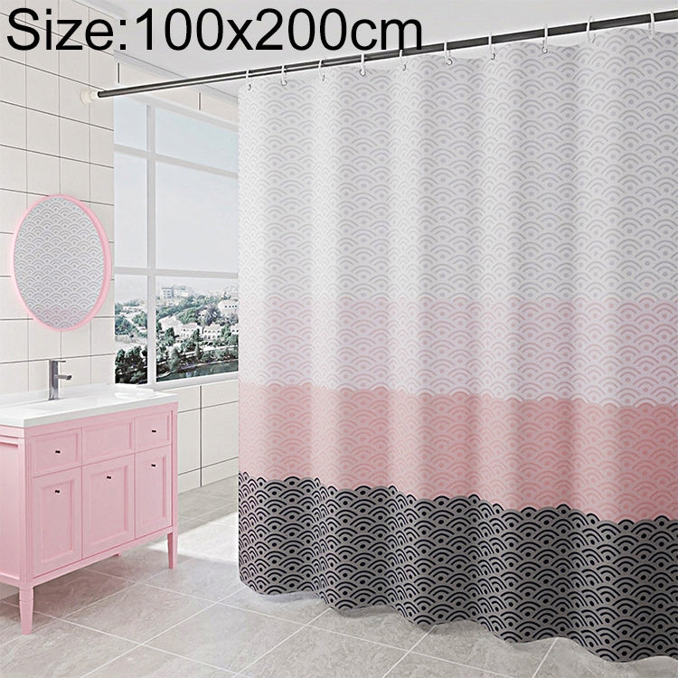 Geometric Shower Curtain Waterproof Bath Bathroom Curtain, With 200 x Height 200cm, With 100 x Height 200cm, With 120 x Height 200cm, With 150 x Height 200cm, With 220 x Height 200cm, With 260 x Height 200cm, With 280 x Height 200cm