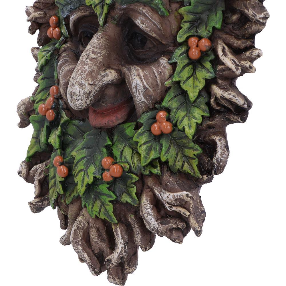 Pagan Horned Forest Guardian Sculpture Green Man Wall Plaque Wiccan Decor