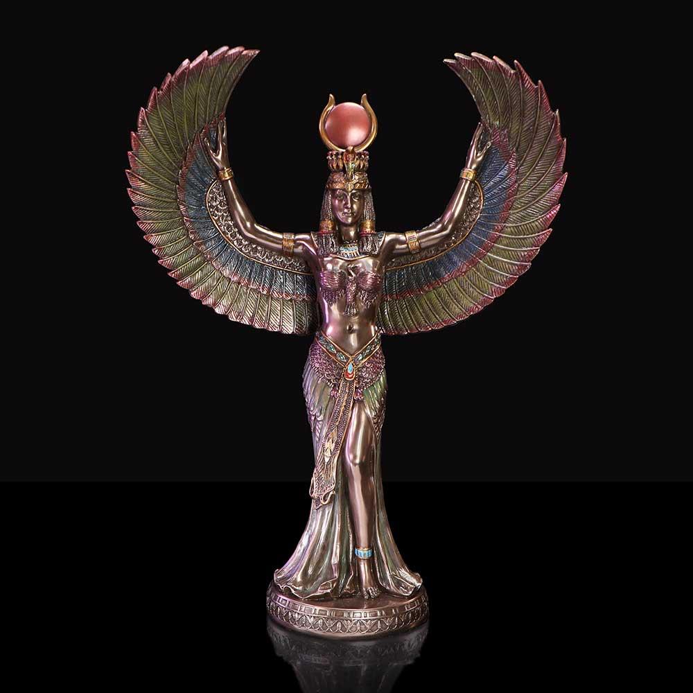 Isis Goddess Figurine Egyptian Magic Wisdom Motherhood Statue Winged decor