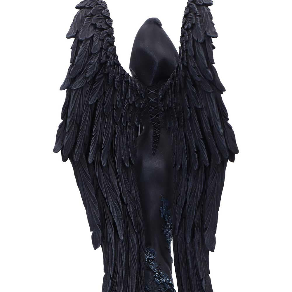 Femme Fatale Scholar Angel Statue Gothic Hooded Winged Book Skull Fantasy